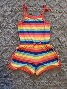 Jessica Simpson 4T - Bright Rainbow Stripe Romper
